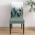 thumbnail image 5 of Chair Covers for Dining Room Set of 4,Christmas Pink Xmas Tree Forest Stretch Seat Protector Removable Washable Chairs Slipcovers for Kitchen Banquet Wedding Hotel,Golden Winter Snowflakes White, 5 of 6