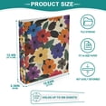 thumbnail image 3 of FORMRS 3 Ring Binder 1.5 inch with Pockets Set of 2 Clip Board 200 Sheets Capacity, Large Colorful Flowers Pattern, 3 of 8