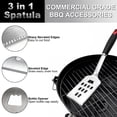 thumbnail image 3 of AGCAN BBQ Grilling Tools Set, Heavy Duty Premium Stainless Steel Spatula, Fork & Tongs, Barbecue Utensils Tool Kit Gift for Dad Men Grilling Lover Outdoor, 3 of 8