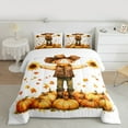 thumbnail image 3 of Manfei Cartoon Scarecrow Queen Comforter Set,Autumn Pumpkin Maples Bedding Sets,Hello Fall Bedding Comforter Set For Girls Boys,Super Cozy Room Decor Reversible,3pcs, 3 of 9