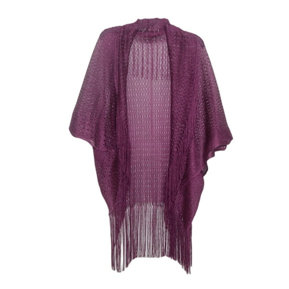 Womens Shawl Wraps Cuff Filigree Tassel Cape Solid Transparent Thin Shawl Summer Winter Fall