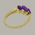 thumbnail image 3 of LBG British Made Real Solid 18k Yellow Gold Natural Amethyst Womens Anniversary Ring - 33 size options - Size 6.25, 3 of 6