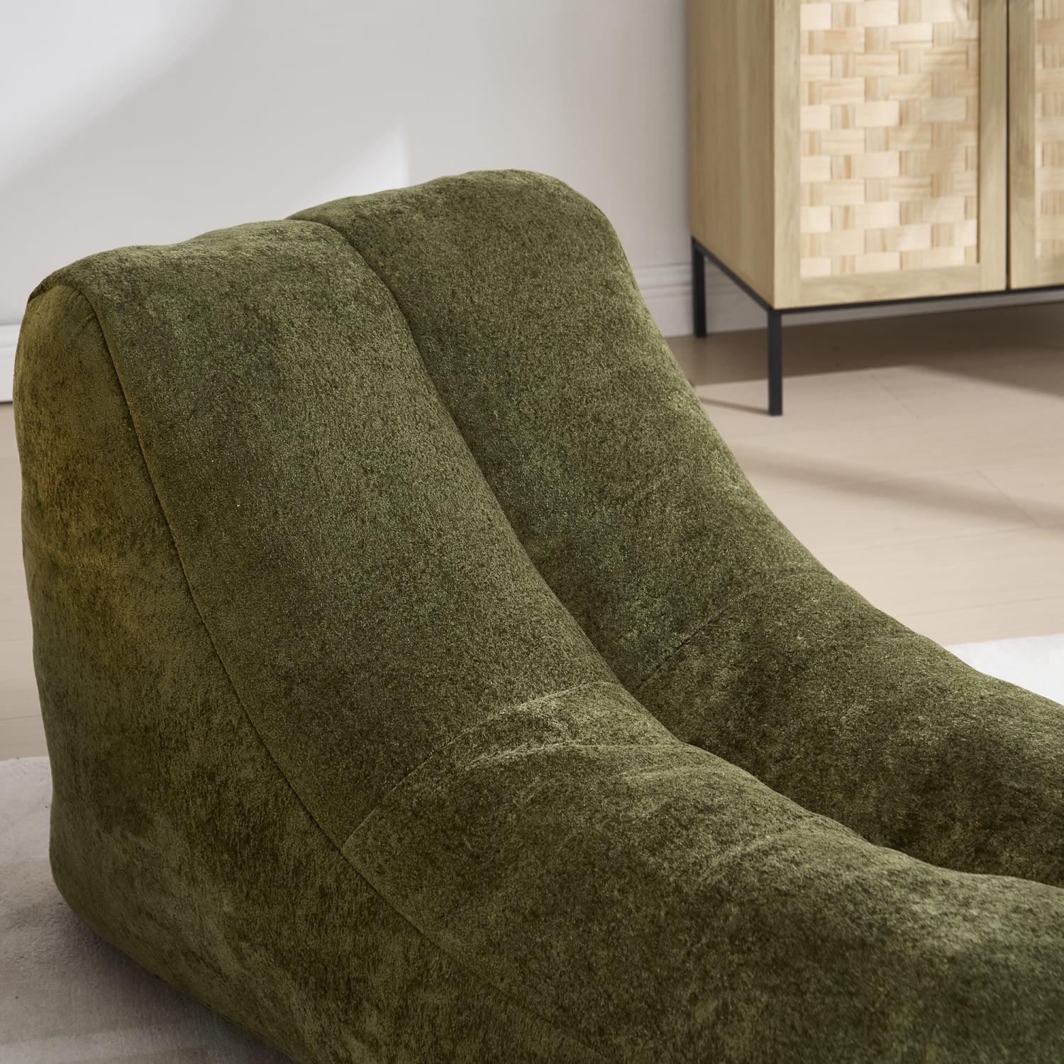Relaxing Olive Green Bean Bag Sofa Chair for Adults with Comfortable Polyester Filling