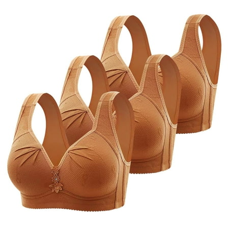 Weikingp Bras for Women  Adjustable Shoulder Straps Thin without Bra Breathable Back Underwear Gathered Bra Bralettes for Women Plus Size Lingerie Clearance Brown 38