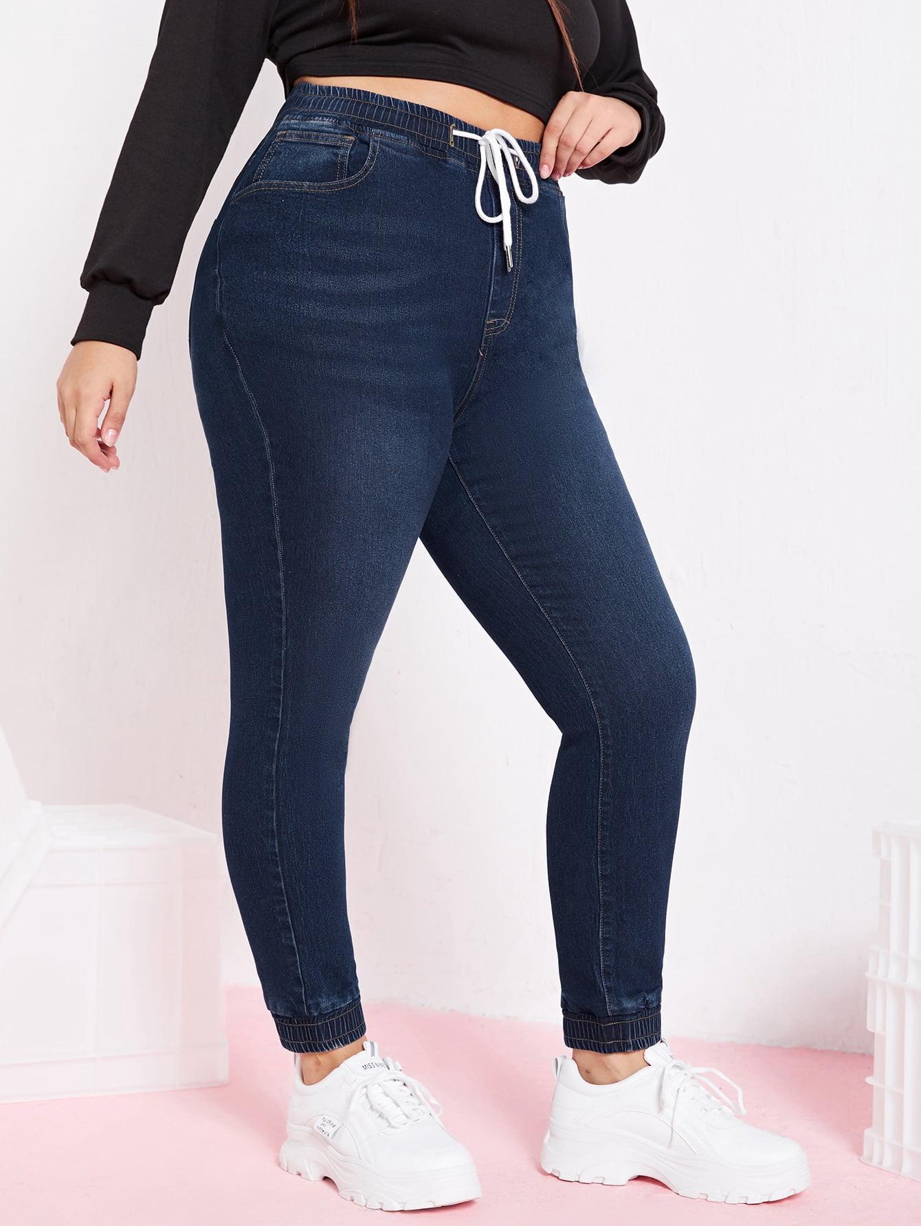 Women's Plus Size Drawstring Waist 