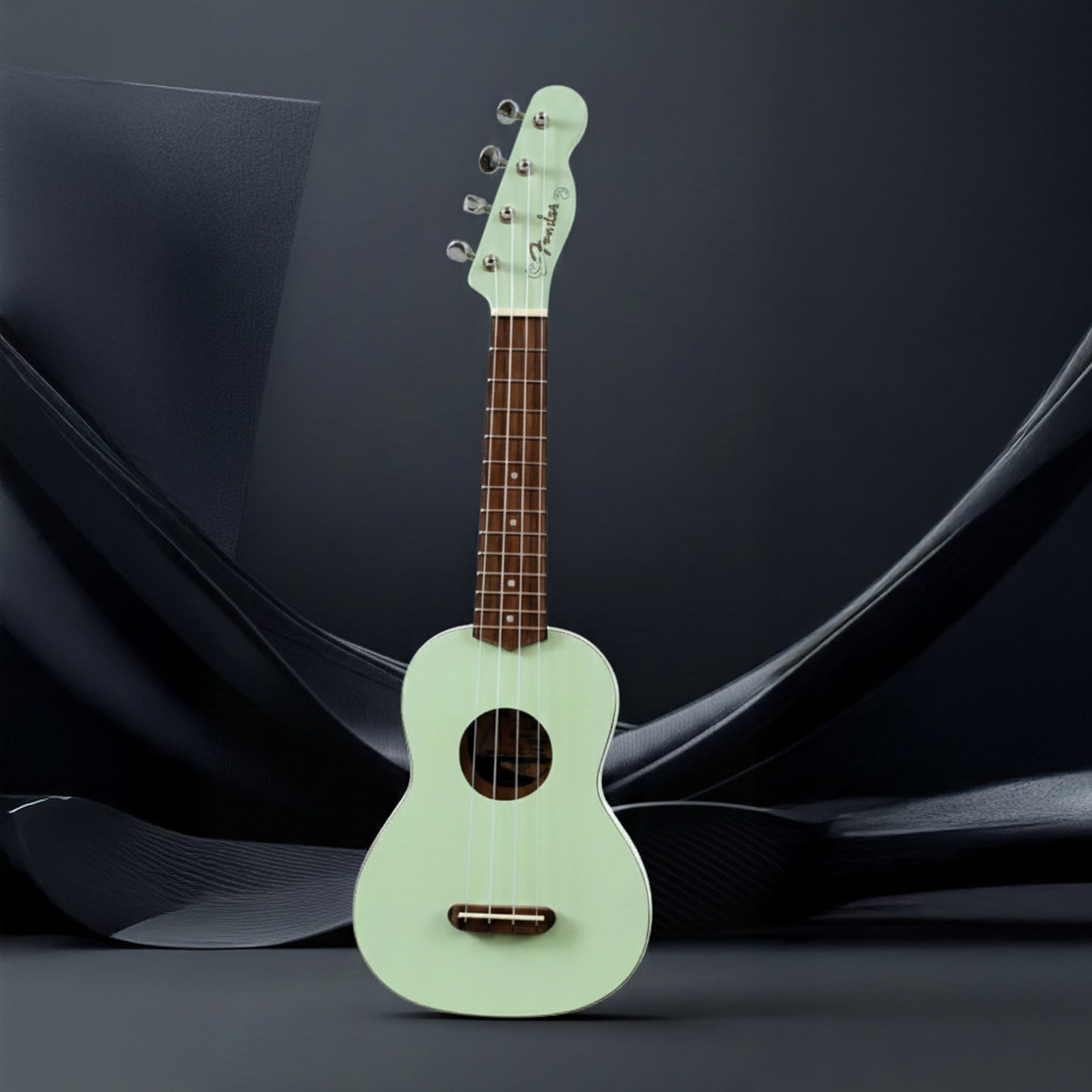 Fender Venice Soprano Ukulele - Surf Green Bundle with Gig Bag, Tuner, and Austin Bazaar Instructional DVD