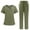 A-Army Green, variant on Jinhomg Womens Scrubs with Pockets Casual Colorblock V-Neck Caregiver Tops and Straight Leg Long Pants 2 Piece Loose Fit Nurse Workwear Purple S
