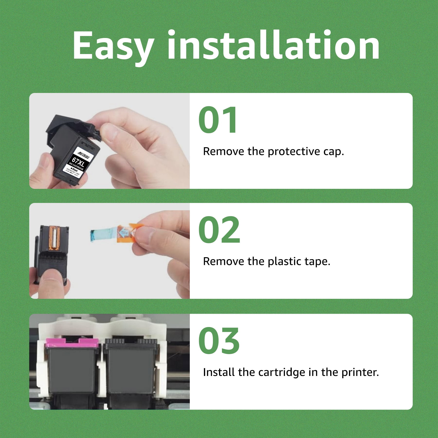 67xl ink cartridges Compatible for HP67 ink cartridges ink 67 for DeskJet 2755e 2855e 4155e 3PK