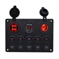 thumbnail image 1 of sweethay Panel de interruptores, botón de interruptores, botones de controlador USB dual, paneles reguladores, voltímetro para automóviles, accesorios Vehículos, repuestos y accesorios Mis Rojo sweethay VI019523-03, 1 of 6