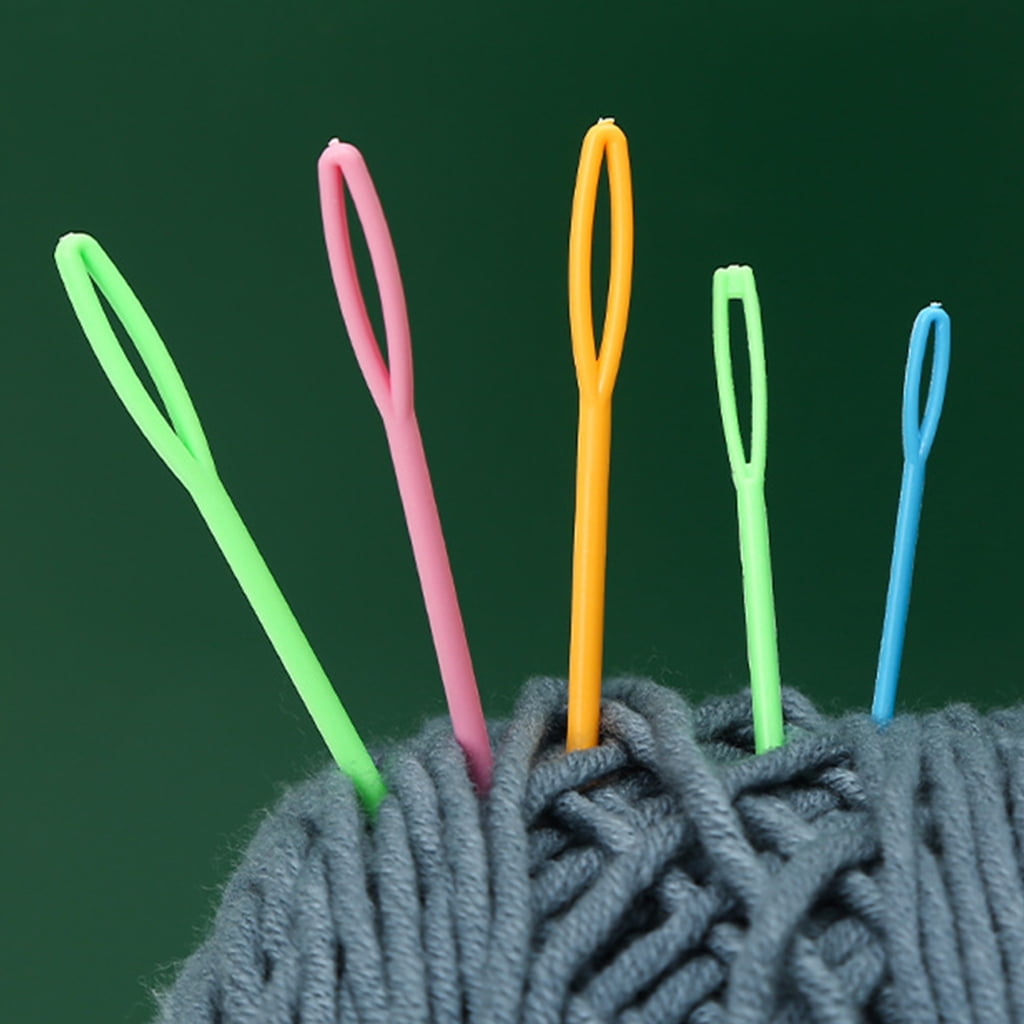 100Pcs Large-Eye Plastic Sewing Needle Colorful Safety Lacing Needle 3 Different Size Yarn Sewing Needle for Hand Sewing