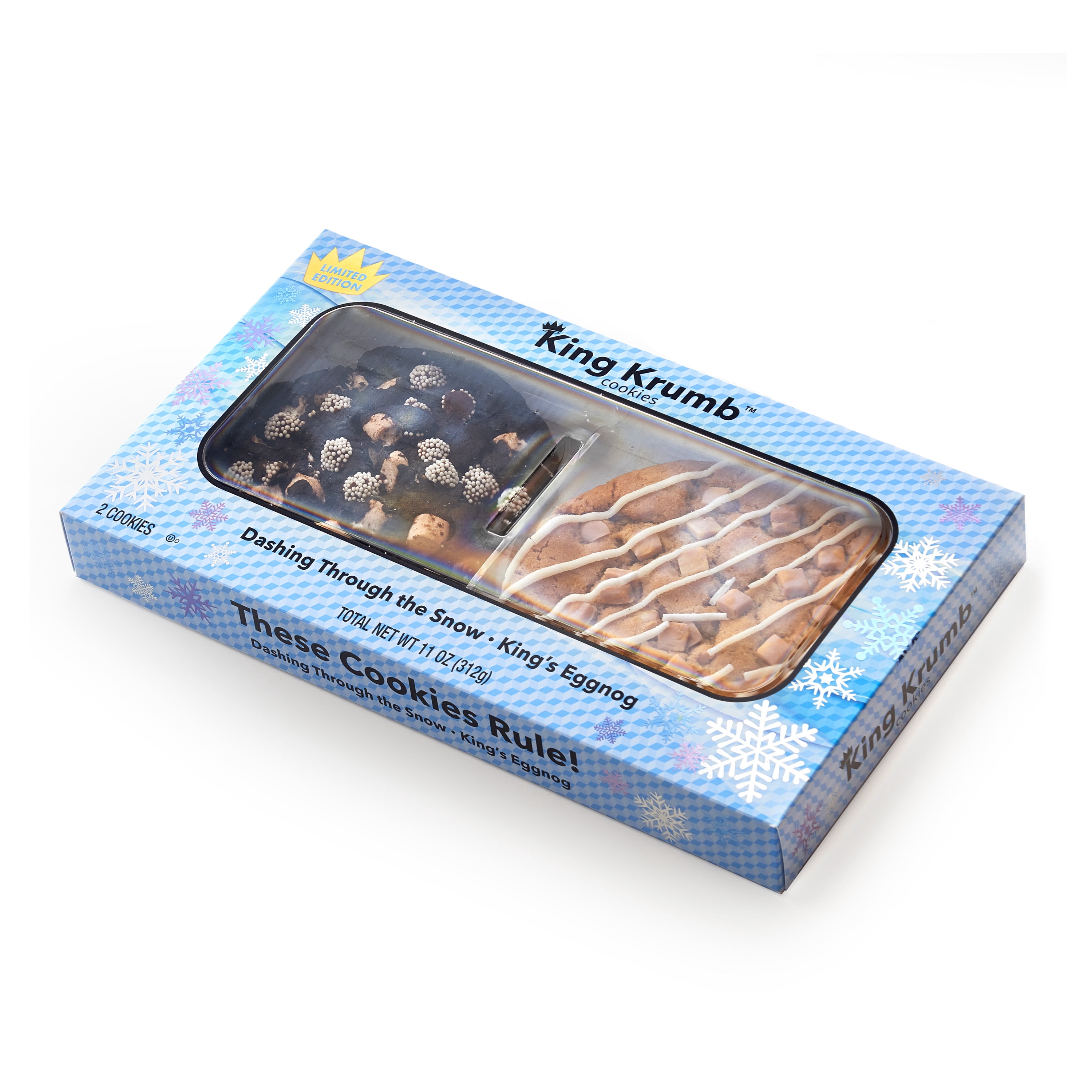King Krumb Dashing Through The Snow and King's Eggnog Bakery Cookies, 11oz, 2 Count, Baked, Shelf-Stable, Ready to Eat