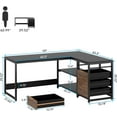 thumbnail image 2 of Tribesigns 59" L Shaped Computer Desk with Drawers, Wood Writing Table for Home Office, Black, 2 of 5