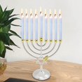 thumbnail image 3 of Metal Hanukkah Candleholder Candelabras Party 9 Branch Menorah Candlestick, 3 of 9