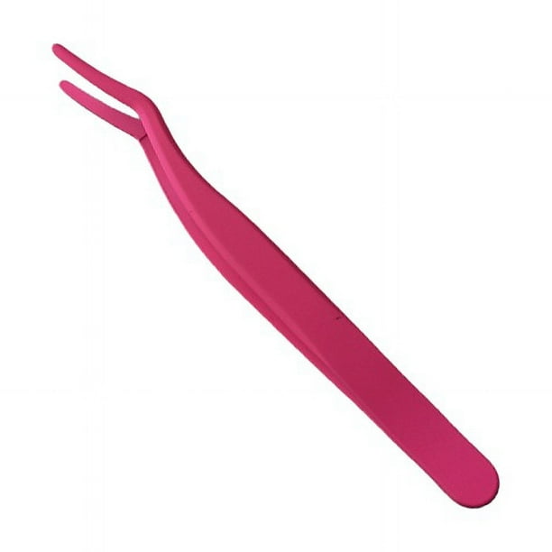 Rizador de pestañas, pinzas para pestañas postizas, dispositivo auxiliar para rizador de pestañas, pinza de acero inoxidable con forma de pico de pato, grande, doble curva