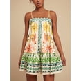 thumbnail image 4 of Multicolor Floral Print Spaghetti Strap Loose Mini Dress For Women, 4 of 8