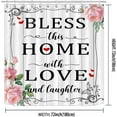 thumbnail image 2 of Pink Rose Shower Curtain, Inspirational Quotes Butterfly Spring Flower Rustic Farmhouse Romantic Valentine''s Day Bathroom Decor, Waterproof Polyester White Fabric Shower Curtain, 72 X 72 Inch, 2 of 6