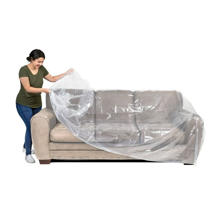U Haul Plastic Furniture Couch Protector Wrap 134 x 42 Dust and Moisture Resistant Fits Sofas up to 8 Long Walmart