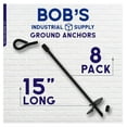 thumbnail image 2 of Ground Anchor Kit 8pk - 15 Inch Tent Stakes, Black Shed Anchors for Outdoor Furniture, Greenhouse, Trampoline, & Holiday Decorations, 2 of 7