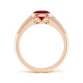 thumbnail image 2 of ANGARA Natural Vintage Inspired Bezel-Set Oval 1 ct Ruby Ring with Grooves in 14K Rose Gold for Women (Size-7x5mm) | July Birthstone, Birthday, Anniversary, Jewelry Gift for Women | Natural Ruby Ring, 2 of 8