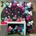 thumbnail image 6 of AOWEE Girl Birthday Music Party Supplies, TikTok Balloon Garland Party Decoration with Hot Pink Blue Black White Balloon, Note Foil Balloons for Musical Short Video Party, 6 of 7
