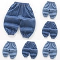 thumbnail image 4 of Odeerbi 2-10 Years Kids Boys Girls Jeans Jogger Denim Pants Solid Color Mid Waist Cowboy Jeans with Pocket, 4 of 5