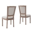 thumbnail image 6 of Armless French Dining Chair Farmhouse Dining Room Chairs Set of 2, Tufted Kitchen Chairs Upholstered Side Chair, Beige, 6 of 8