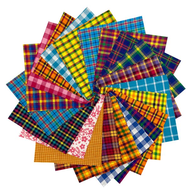 40 Bright Homespun 5 inch  Precut Quilt Squares Charm Pack by JCS Fabric