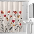 thumbnail image 4 of Wildflower Fabric Shower Curtain Floral Plant Leaves Washable Shower Curtains for Bathroom, Waterproof Bath Curtain with Hooks Home Decor 72x72in, 4 of 8