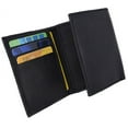 thumbnail image 6 of Men's Lambskin Leather Trifold Center Flap Double ID Credit Card Holder Wallet (Black), 6 of 6