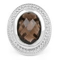 thumbnail image 3 of Genuine Oval Smoky Quartz Ring in Sterling Silver - Size 10.00, 3 of 3