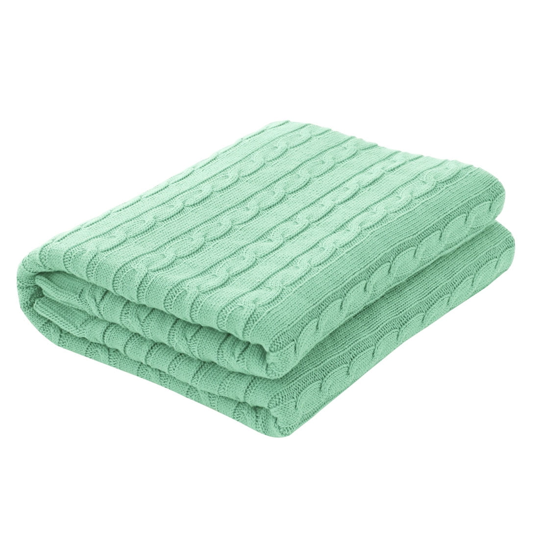 Super Soft Lightweight 100 Cotton Cable Knit Throw Blanket for Sofa or