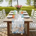 thumbnail image 4 of Table Runners 108 Inches Long Dress Scarves, Blue Beige Coastal Farmhouse Coffee/Dining/Kitchen Table Runner for Living Room, Beach Starfish Summer Eucalyptus Retro 13x108 Inch, 4 of 9