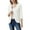 White, variant on Womens Lightweight Textured Knit Cropped Bolero Shrug V Neck Three Quarter Roll Cuff Open Front Everyday Formal Dress Daily Office Sun Protection Layering Outer Topper Pink L