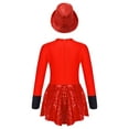 thumbnail image 2 of Yruioon Kids Halloween Circus Outfits Sequins Dance Leotard Dress Girls Ballet Latin Jazz Performance Red 14, 2 of 7