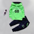 thumbnail image 2 of Xudanell Boy Outfits Two Piece Set Long Sleeve Letter Numbers 68 Printed Hoodie Top and Pants Toddler Kid Boy Set Sport Outfits Boys Clothes, 2 of 4