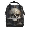 thumbnail image 1 of Fotbe Gold Pattern Skull Mochila Maternidad - Lona de Sarga Impermeable, Mochila de Pañales de Gran Capacidad con Múltiples Bolsillos y Correas Ajustables, 1 of 6