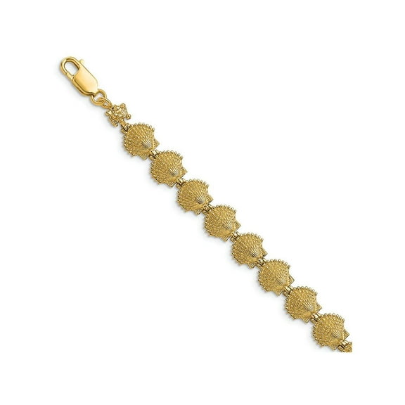 Primal Gold 14 Karat Yellow Gold Scallop Shell Bracelet