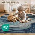 thumbnail image 4 of ODIKA 8'x10' Washable Area Rug Beige That Ocean Inspired Marbled Couch Grey Large Abstract Navy for King Size Bedroom Under Bed, Master Suite, Non-Shedding, Easy Care, 4 of 7