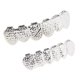 thumbnail image 2 of Tapas de parrillas de dientes de boca de Halloween con tapas suaves y con patrón tallado Plata Hugo Dientes de la boca Grills Caps, 2 of 9