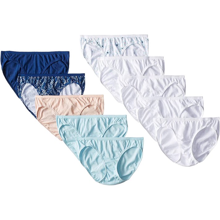 Hanes Women's Bikini Panties Pack, MoistureWicking Cotton Bikini