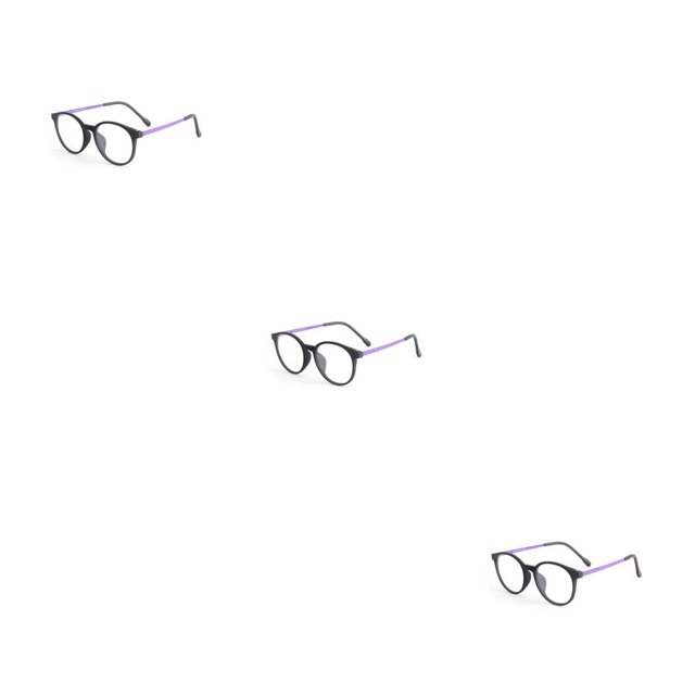 Minnieouse Montura de gafas de lectura para mujer, monturas de gafas flexibles, montura redonda, gafas para miopía antiluz, montura morada/negra Type1 NO1
