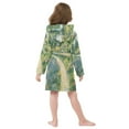 thumbnail image 7 of FORMRS Niños Bathrobe Unisex Hooded Robe Soft Plush Pajamas Sleepwear, Size 2-3T, Art Garden Scene, 7 of 7