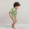 thumbnail image 4 of Yiaed Watercolor Green Tropical Print Infant Climbing Short Sleeve Onesie One-Piece Baby Bodysuit Clothes 0-12 Months -18 Months, 4 of 6