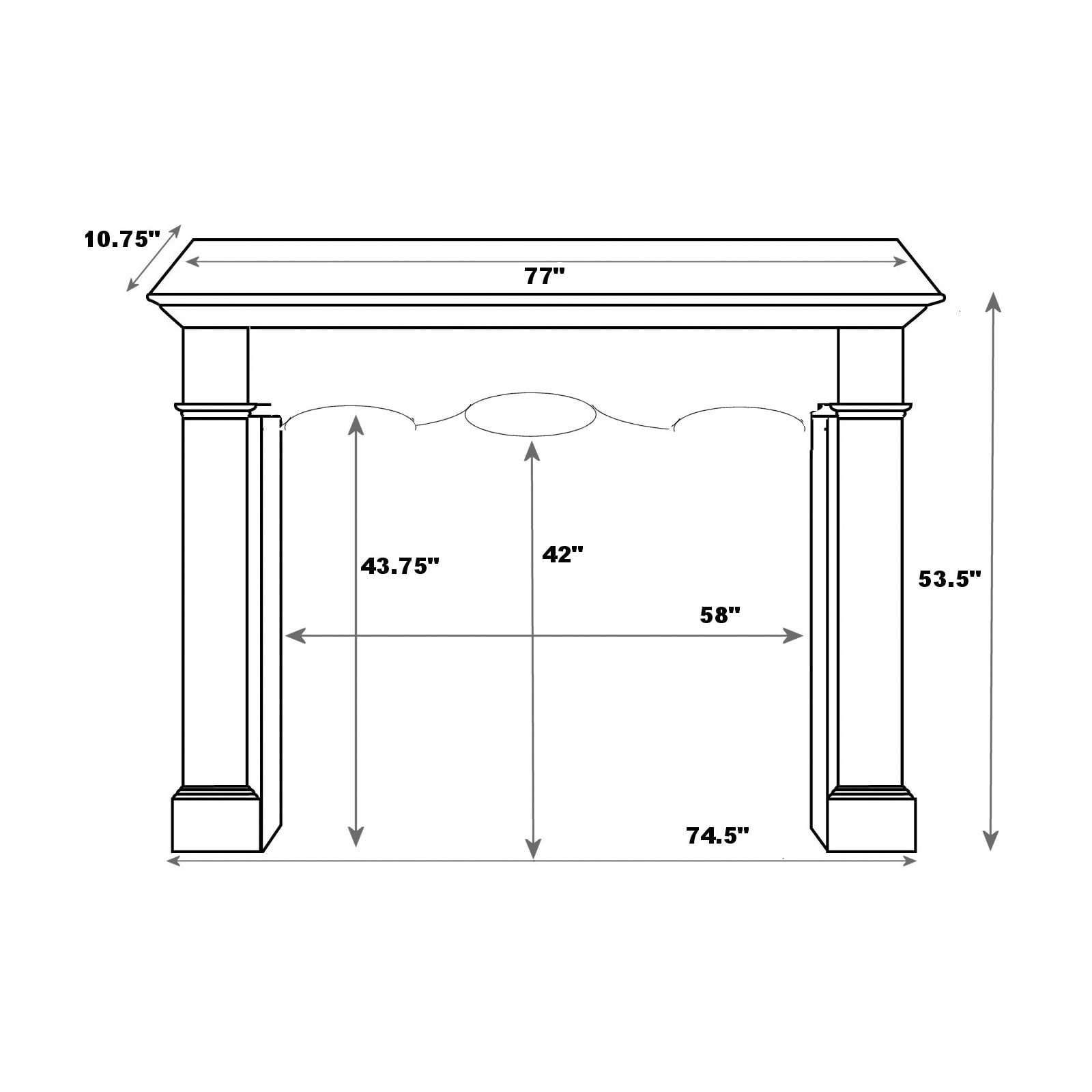 Pearl Mantels Deauville Wood Fireplace Mantel Surround