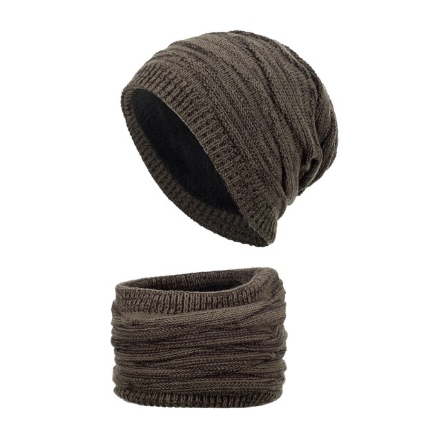 Outfmvch Winter Hats For Women Hat And Scarf Set For Women Hat Neutral Men Autumn And Solid Color Wool Hat Thickened Warm Ear Protection Cold Knitted Hat Scarf Two Piece Set Winter Hat Khaki One Size
