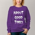 thumbnail image 4 of Women's About Good Time Pattern Crew Neck Pullover Cozy Clothes Autumn Winter, 4 of 11