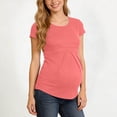 thumbnail image 6 of Gamivast Maternity Shirts for Women Scoop Neck Empire Waist Pleated Fit Tops Soft Stretchy Comfortable Short Sleeve Blouse Pregnancy Casual Daily outfits, 6 of 9