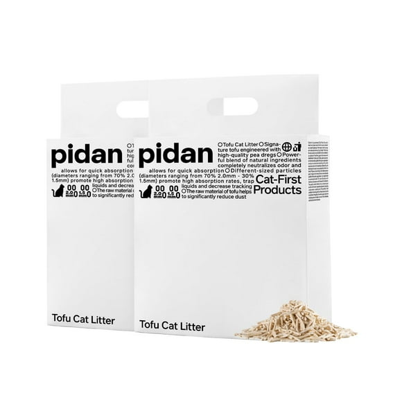 Arena para gatos pidan Tofu Clumping, 2,4 kg, 2 bolsas, 100% natural