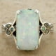 thumbnail image 4 of 1pc Stylish Vintage Opal Ring for Men - Elegant Square Design with Silvery Finish, 4 of 4
