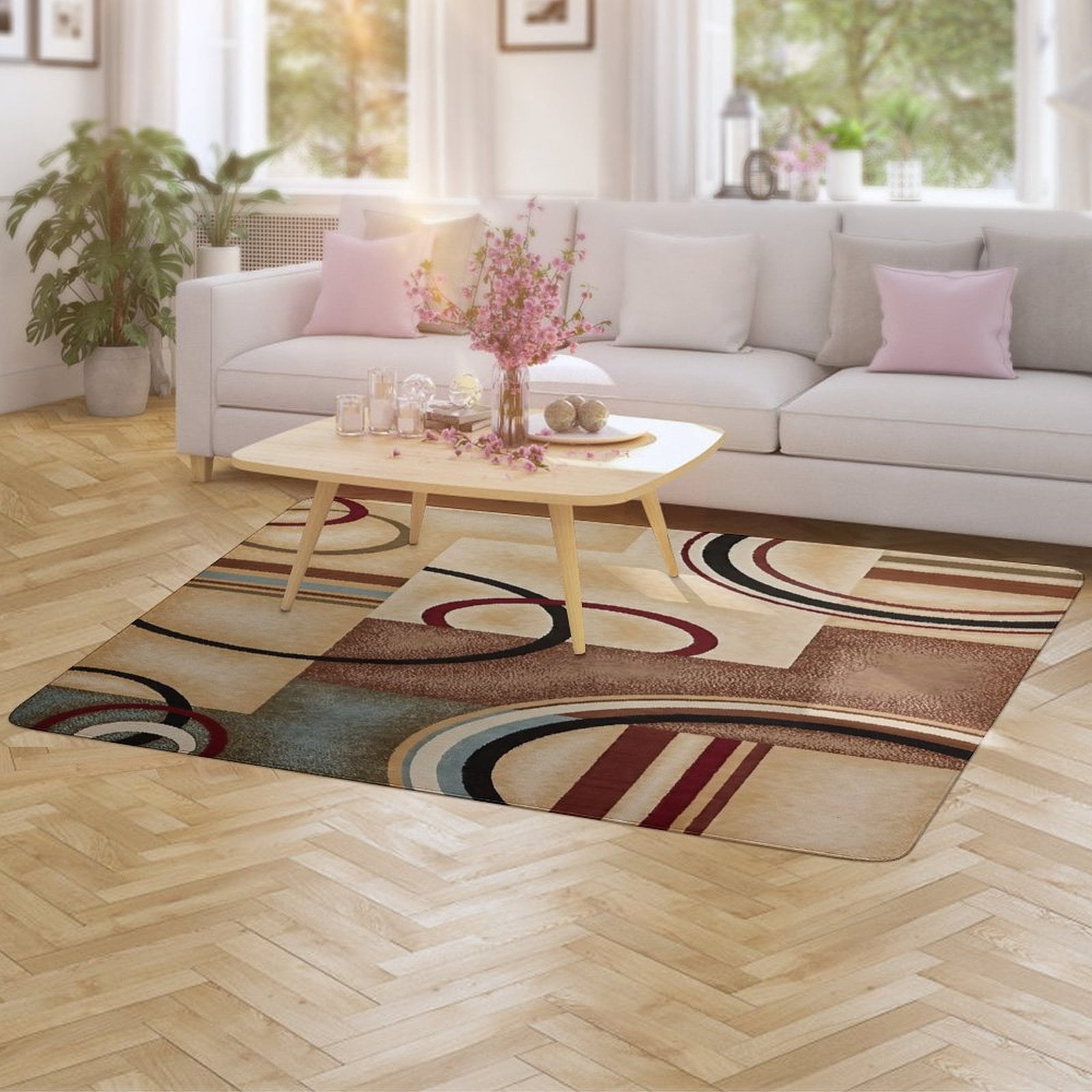 Modern Geometric Home Decor Living Room Carpet Non-slip Soft Comfy Hotel Lobby Floor Rug Kitchen Bedroom Entrance Doormat Mats 63"x 79"